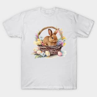 Easter bunny in basket with eggs T-Shirt